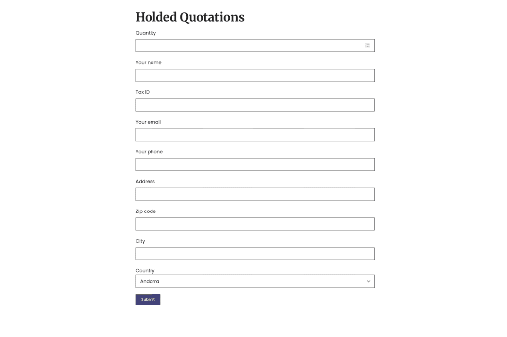 The resulting contact form 7 form injected into a page.