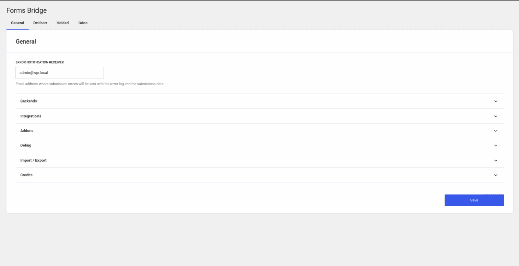 Settings page screenshot