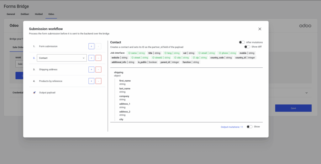 Workfows panel screenshot