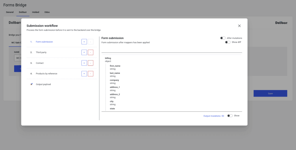 Workflow panel with the Sales Order template default pipeline